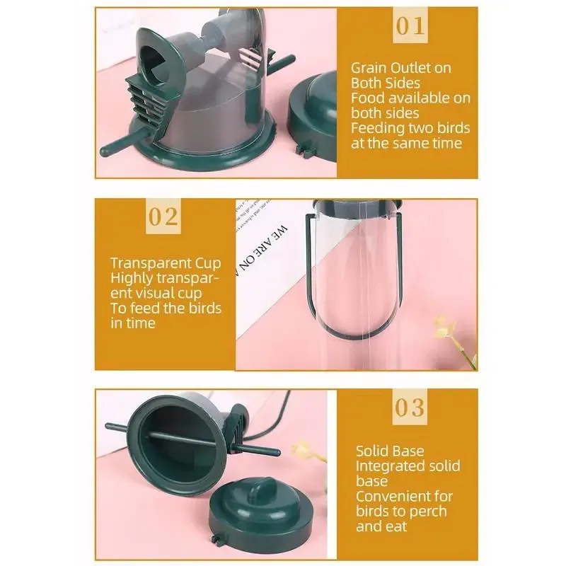Wild Bird Seed Feeder Outdoor Suspended Feeder Portable Bird Food Dispenser Bird Accessories Pet Supply Outdoor Courtyard Garden - Image 3