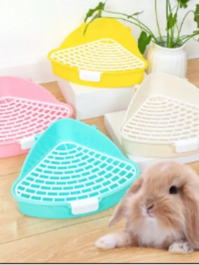 Rabbit Litter Tray Toilet Animal Potty Trainer Bunnies Corner Toilet Box for Ferret Hamster Dragon Cat Guinea Pig Dutch Supplies