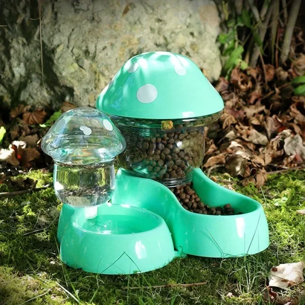 Cat Pet Automatic Feeder Water Dispenser Cute Mushroom Large Capacity Food Container Anti Spill Pet Bowl Water Storage supplies - Image 6