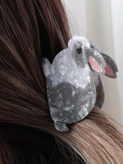 Acrylic Rabbit Hair Claw Clip Cartoon Animal Ponytail Holder For Women Girls Hair Accessories