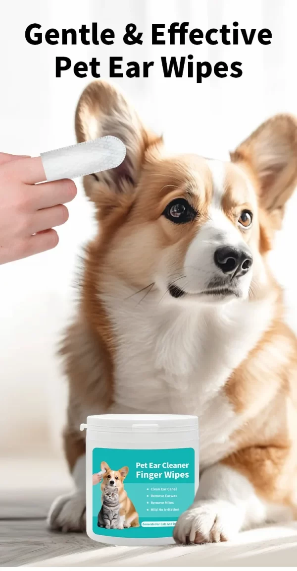 Pet cleaning products  Ear cleaning wipes  Ear care fingertips  Ear mite removal  Cat and dog ear cleaning pet products - Image 7