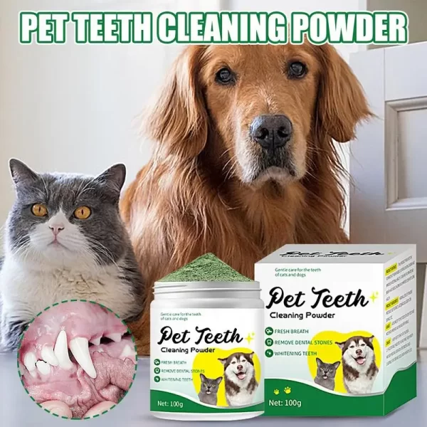 Food grade canine tooth cleaning powder, advanced care 100g formula, small and medium-sized canine tooth powder