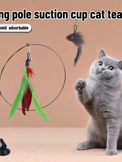 Simulation Bird interactive Cat Toy Sucker Feather Bird with Bell Cat Stick Toy for Kitten Playing Teaser Wand Toy Cat Supplies