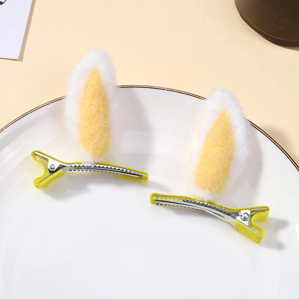 2Pcs/Set New Cute Solid Rabbit Ears Clips for Baby Girls Handmade Kawaii Barrettes Headwear Kids Hair Accessories - Image 10