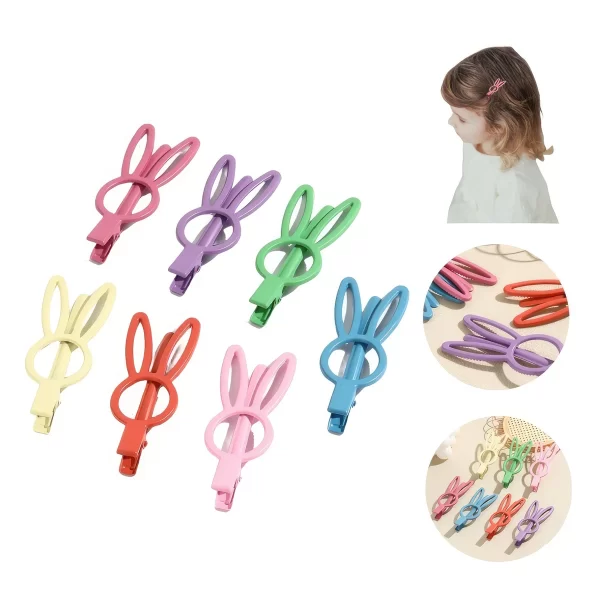 7pcs Matte Hair Clip Cute Rabbit Hairpins Non Slip Hair Barrettes Alligator Colorful Clips for Thick Hair Accessories for Gifts