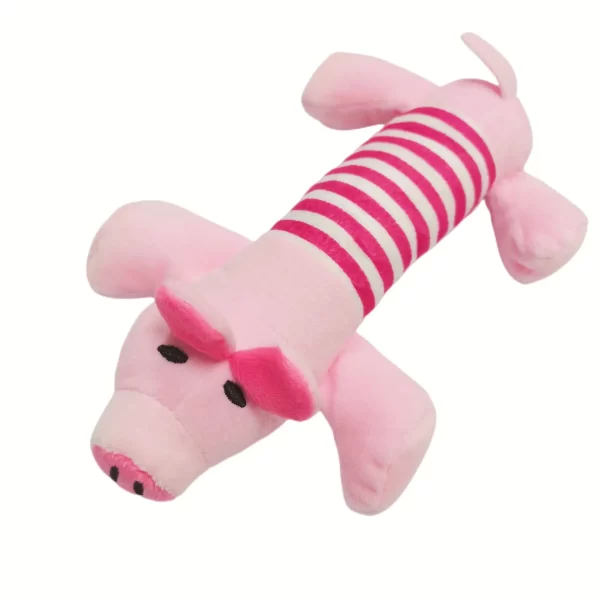 Cute Pet Dog Cat Plush Squeak Sound Dog Toys Funny Fleece Durability Chew Molar Toy Fit for All Pets Elephant Duck Pig - Image 3