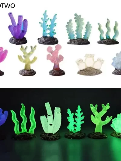 Undersea Artificial Fake Coral Water Plants Landscape Fish Tank Luminous Simulation Coral Aquarium Decoration Micro Ornaments