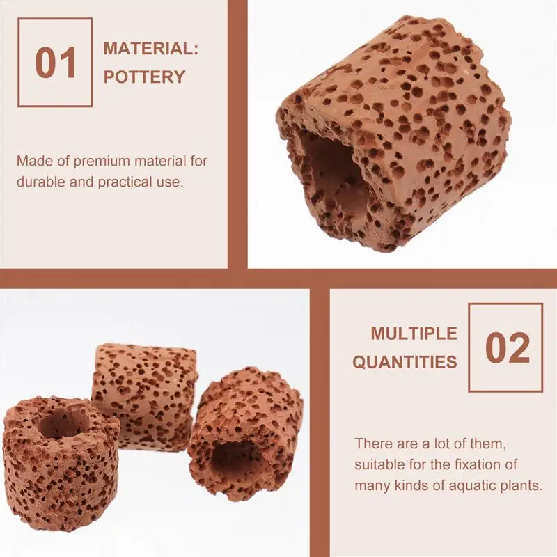 10pcs Aquarium Ceramic Holder For Plants Weights Pot Aquatic Filter Fish Tank Media Aquarium Breeding Isolation Box Function - Image 6