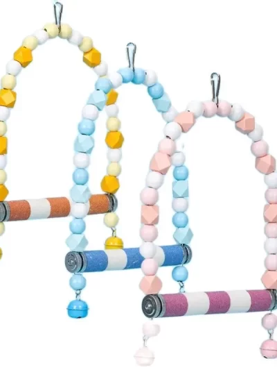 Bird Toy Bird Parakeets Claw Beak Grinding Bar Standing Stick Cage Accessories Birdcage Parrot Perch Hanging Swing with Bell