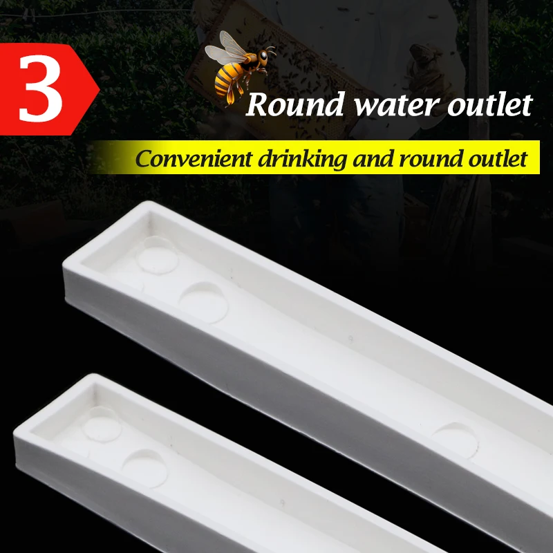 2 Pcs Beekeeping Bees Water Feeder, Bee Entry Plastic White Feeder, Beehive Garden Bee Honey Water Drink Drinkers Feeding Tools - Image 9