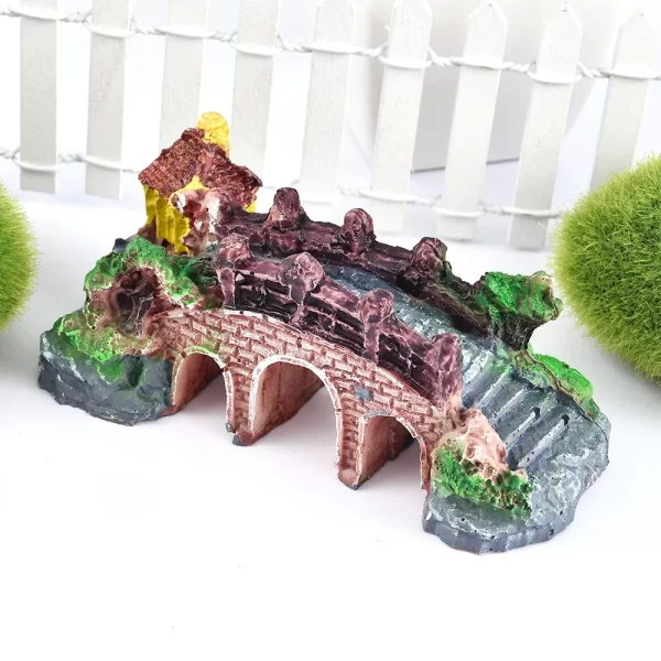 Aquarium Artificial Bridge Ornaments Resin Fish Tank  Artificial Landscaping Rockery Bridge Decorations Aquarium Decor Supplies - Image 3