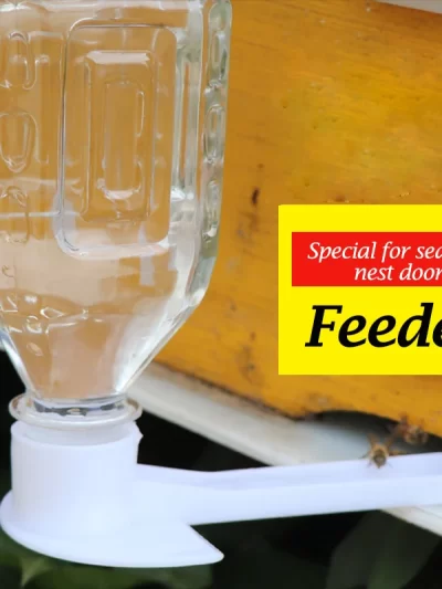 2 Pcs Beekeeping Bees Water Feeder, Bee Entry Plastic White Feeder, Beehive Garden Bee Honey Water Drink Drinkers Feeding Tools