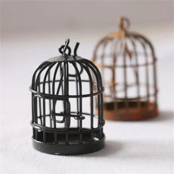 R6FD Delicate Birdcage Educational Toy Birdcage Cage Model Table Desk Model for Collection Miniatures Model - Image 12