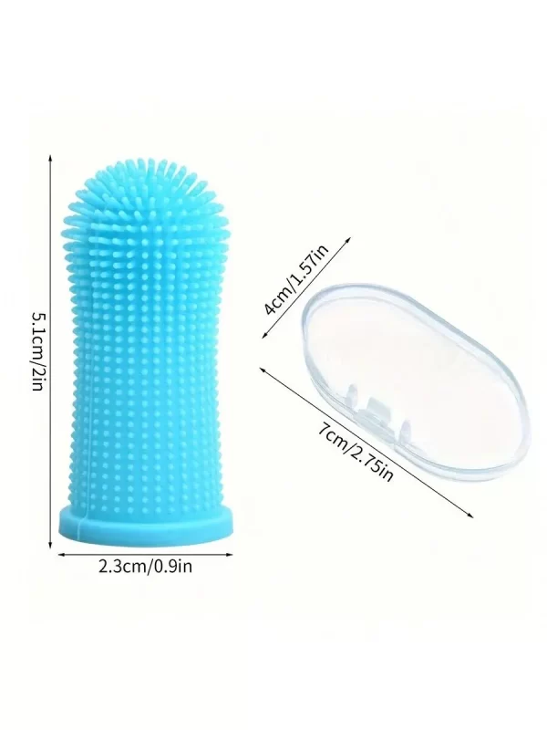 Pet Finger Toothbrush Cleaning Products for Cats and DogsOral Cleaning ToothbrushesSilicone Bristles - Image 2