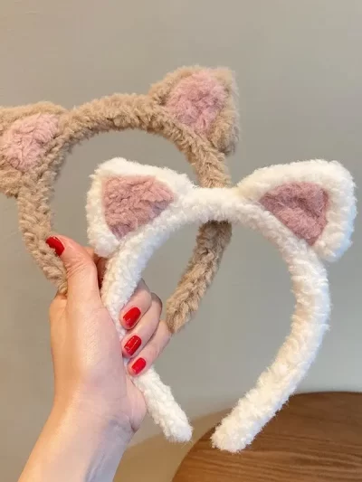 Hair Accessories Cute Plush Cat's Ears Steamed Cat Ear Shaped Bread Hair Band Wash Face Head Band Dress Headdress Hair Band