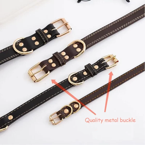 Leather Dog Collars Pet Dog Tag Collar Leash Lead For Small Medium Large Dogs Pitbull Bulldog Pugs Beagle Dog Supplies - Image 24