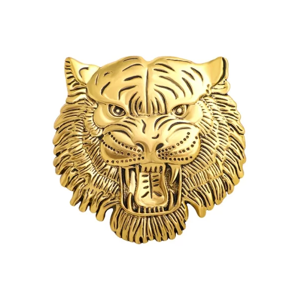 Retro Tiger Face Head Brooch Pin Metal Animal Brooches Men's Suit Shirt Badge Lapel Pins for Women Fashion Jewelry Accessories