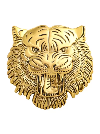 Retro Tiger Face Head Brooch Pin Metal Animal Brooches Men's Suit Shirt Badge Lapel Pins for Women Fashion Jewelry Accessories