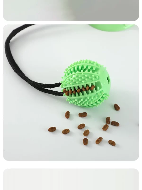 Interactive Suction Cup Dog Toy with Sound and Treat Dispensing - Durable Rubber Ball for Training and Tug-of-War Fun - Image 16
