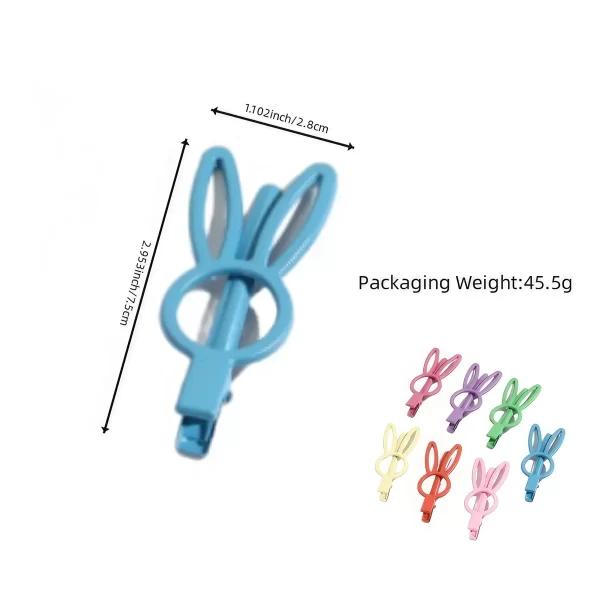 7pcs Matte Hair Clip Cute Rabbit Hairpins Non Slip Hair Barrettes Alligator Colorful Clips for Thick Hair Accessories for Gifts - Image 8