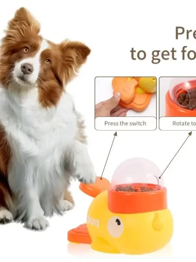 F68D Cartoon Duck Pet Slow Feeder for Cats Dog Feeding Tool Treats Feeder Enrichment Dispenser Pet Feeding Supply