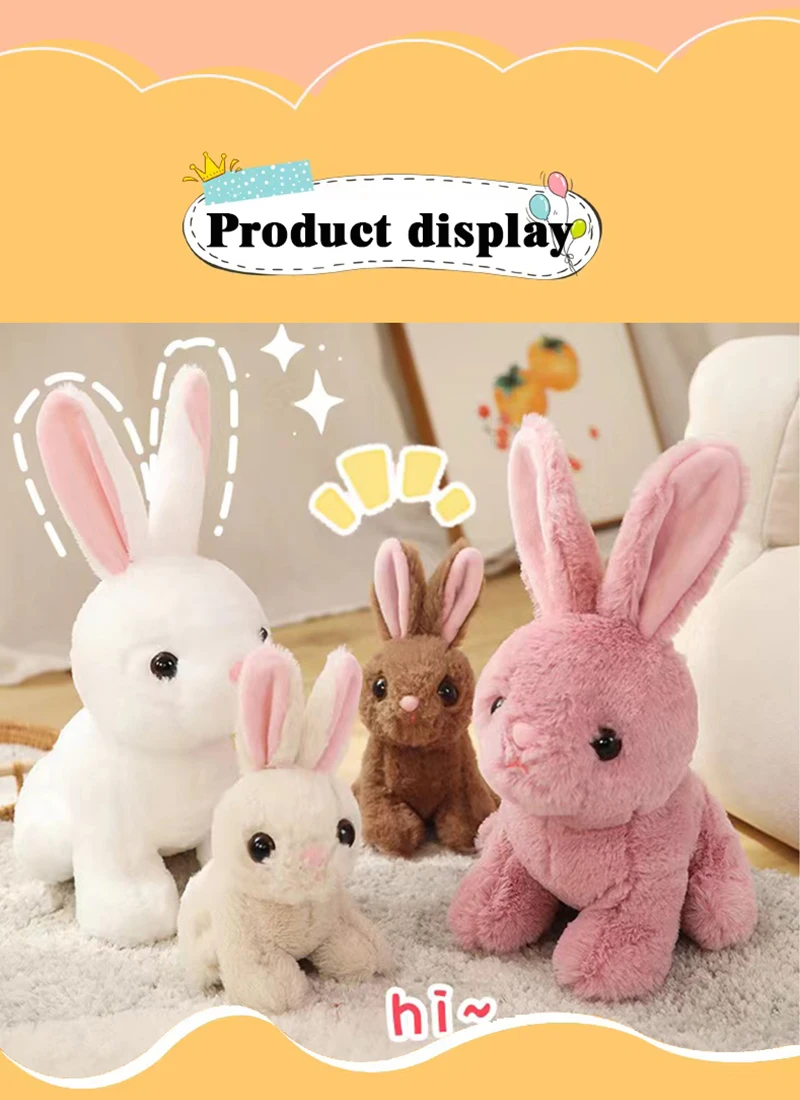 Rabbit plush toy plush animal rabbit doll simulation rabbit children's toys birthday Christmas gift girl boy - Image 15