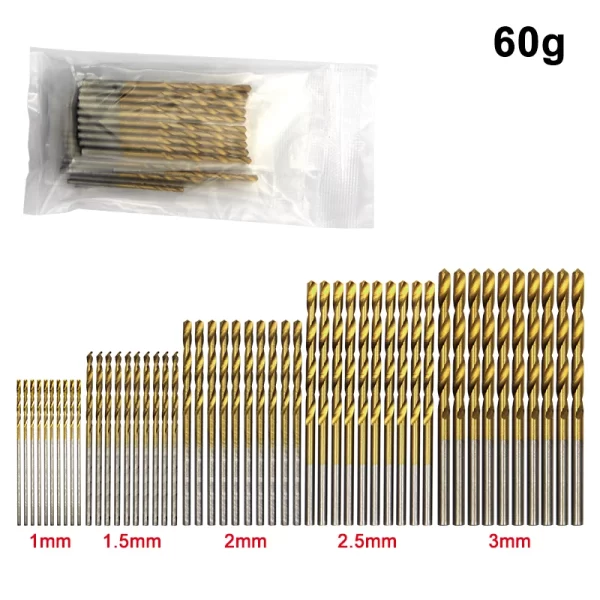 50pc Titanium Plated Twist Drill Set 1-3mm Small Drill Bit Electric Drill Drill Tool DIY Woodwork Drill and Open Drill Bit - Image 9