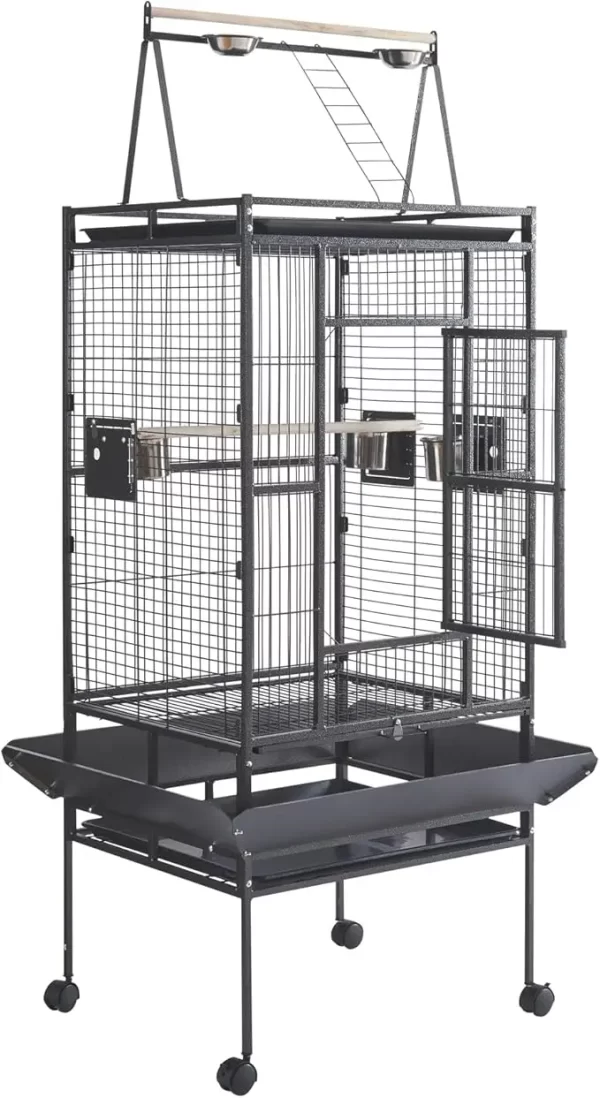 Large Bird Cages Parrot Cage Wide Flight Metal Animal Cage for Budgie Parakeet Conure with Rolling Stand Wheels - Image 7