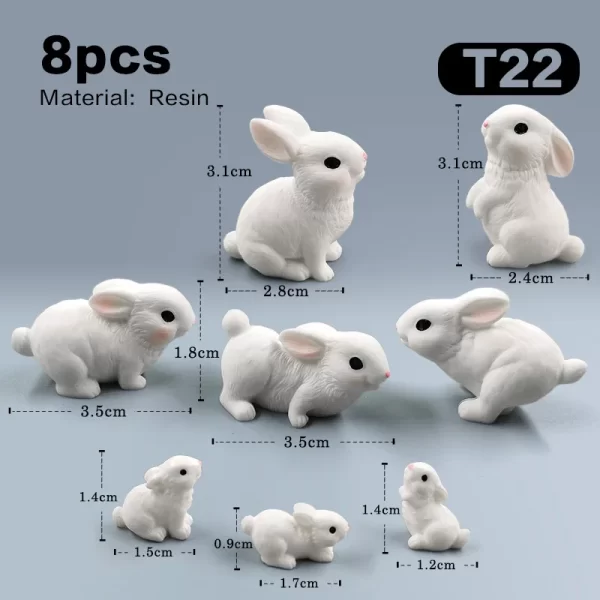 2025 Hot Easter Cute Rabbit Figurine Diy Landscape Home Kawaii Room Decor Miniature Fairy Garden Decoration Accessories Modern - Image 10