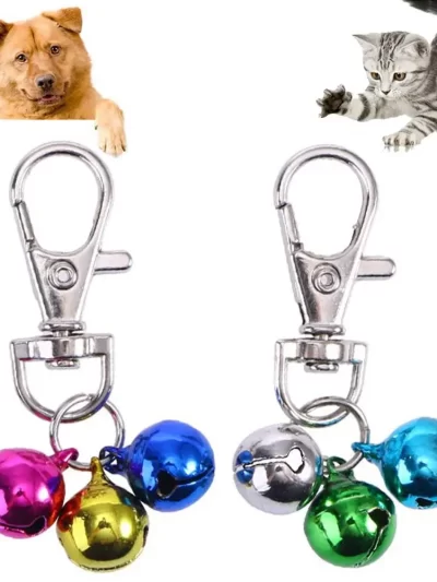 Safety Dog Cat Puppy Collar 3Pcs Bells Buckle Hanging Pendant Decor Pet Supplies Ошейник-колокольчик для собак