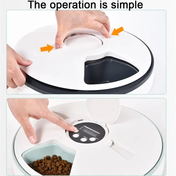 Pet Automatic Feeder Portion Control Digital Timer Detachable Dogs Cats Anti Slip 6 Meal Trays with Voice Recorder Dry Wet Food - Image 16