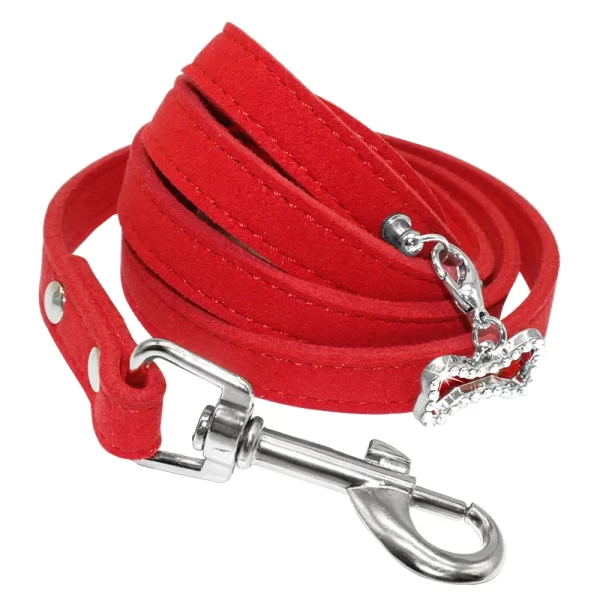 Small Dog Leash Soft Suede Leather Dog Leashes For Chihuahua Yorkishire Pug Small Dogs Cats Walking Leash Pink - Image 7