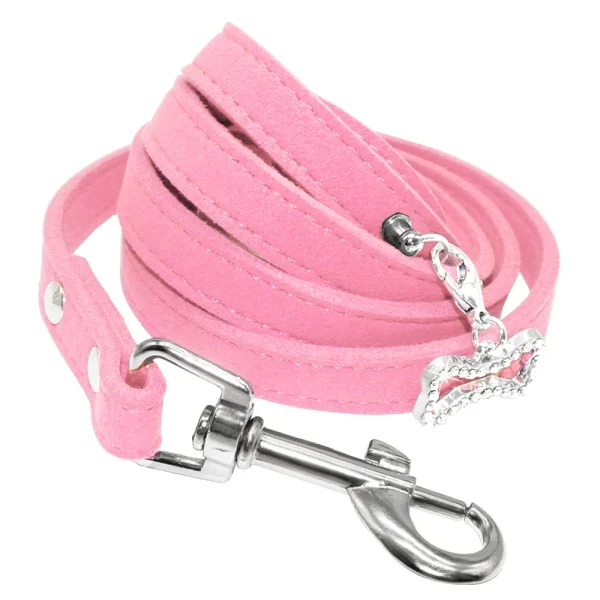 Small Dog Leash Soft Suede Leather Dog Leashes For Chihuahua Yorkishire Pug Small Dogs Cats Walking Leash Pink - Image 9