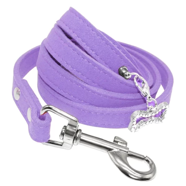 Small Dog Leash Soft Suede Leather Dog Leashes For Chihuahua Yorkishire Pug Small Dogs Cats Walking Leash Pink - Image 10