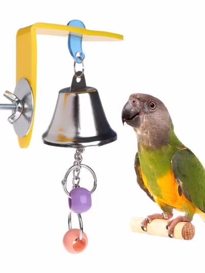 Parrot Bell Toys Birds Chewing Hanging Swing Cage Toy Bite Accessories Parakeet Beads Cockatiel Play Pet Bird Supplies Random