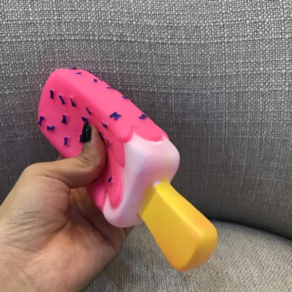 1pc Pet Dog Toy Chew Squeaky Rubber Pink Popsicle Shaped Toys for Cat Puppy Baby Dogs Ice Cream Bite Molar Toy Funny Interactive - Image 4