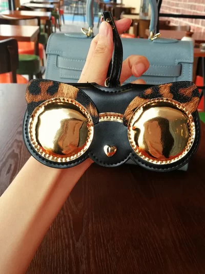 Ins Animal Cartoon Fashion Hot Women Portable Case PU Leather Sun Eye Glasses Box For Eyeglass Sunglasses Cute Protection Bag