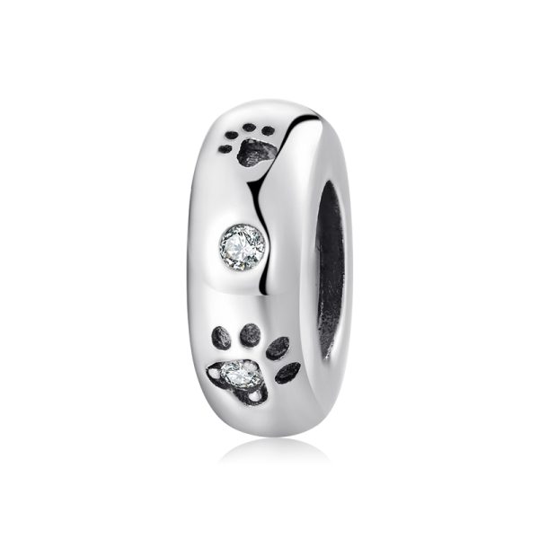 925 Sterling Silver Cat & Dog Paw Spacer Bead Pendant Charm Bead Fit Original Bracelet DIY Accessories - Image 4