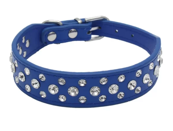 Pet collars for small dogs, pet collars, rhinestone PU collars for cats and dogs, adjustable to prevent pets from being lost - Image 18