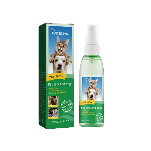 Pet Tooth Cleaning Spray Dog Tartar Plaque Remover Halitosis Cleaning Spray Pet Deodorant Oral Care Kitten Dental Cleaning Tool - Image 2