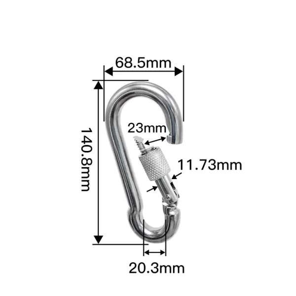 304 Stainless Steel Carabiners - Heavy Duty, Durable & Rust-Free Clips for Gym, Swing, Dog Leashes, Hammocks, Keychains - Image 10