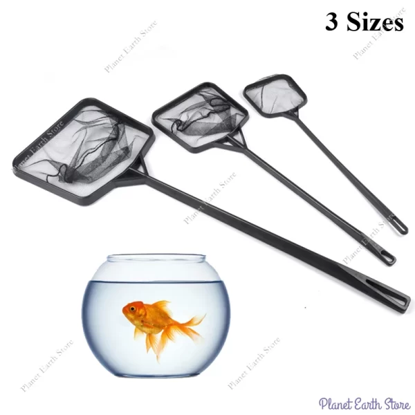 Portable Fish Net Long Handle Square Aquarium Accessories Aquarium Net Fishing Net Spoon Net High Quality Fish Tank Net 3 Sizes