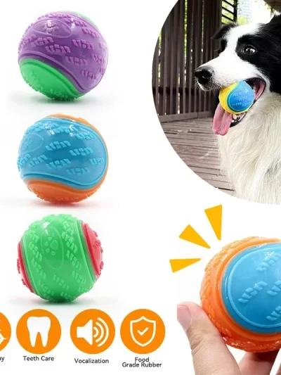 Dogs Interactive Toys Soft TPR Toys for Dog Pet Teeth Cleaning Bite Resistance Squeaky Dog Ball Toy Pet Products Accessories