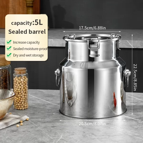 Rice storage container, flour, sugar, grains, pet dog and cat food storage container - Image 6