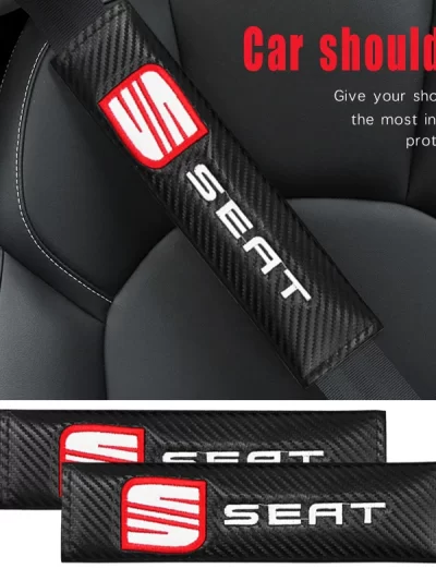 1/2pcs Car Safety Seat Belt Cover Shoulder Protector Pads For Seat Ibiza 6L Leon MK1 5f MK2 FR Altea Exeo Ateca Auto Accessories