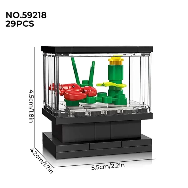 Fish Tank Building Blocks Set Pet Creative Diy Educational Building Blocks Toy Home Furniture City Building Bricks Children Toys - Image 9