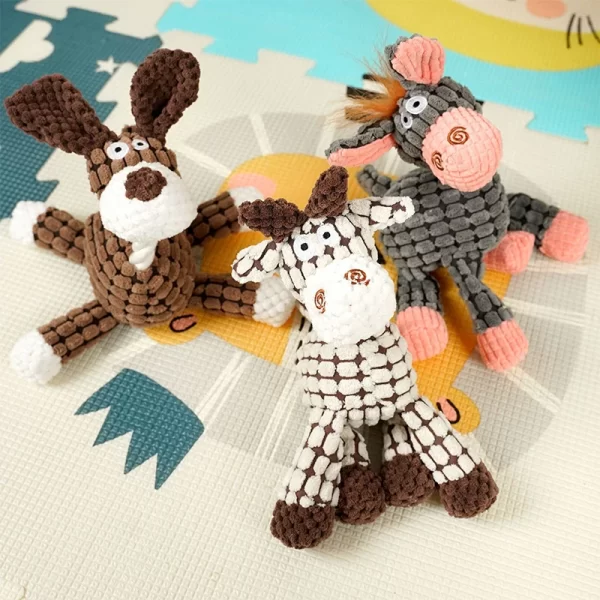 Dog Squeak Toys Plush Donkey Horse Sheep Interactive Toys For Small Medium Puppy Cat Merbau Chew Toy Lovely Dogs Accessory Safe