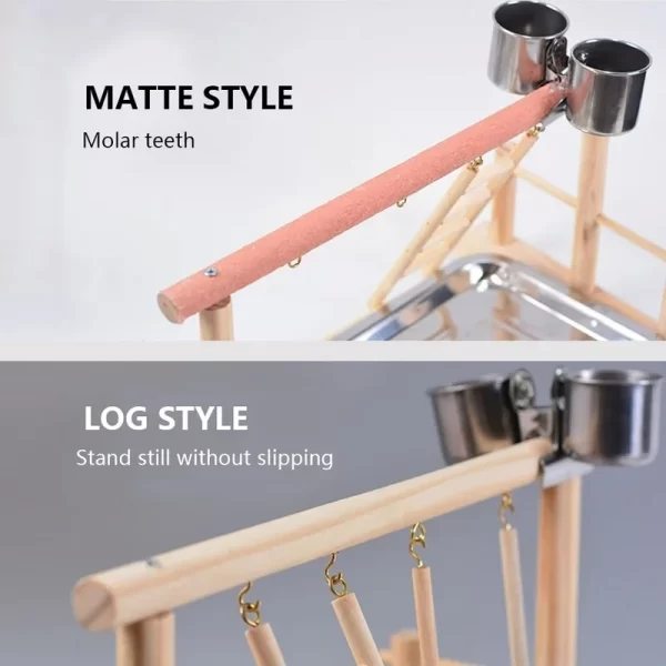 1Pc Pet Bird Toy Activity Center Birdcage Stands with Bird Perch Ladder Hammock Feeder Playground for Cockatiel Parrot - Image 4