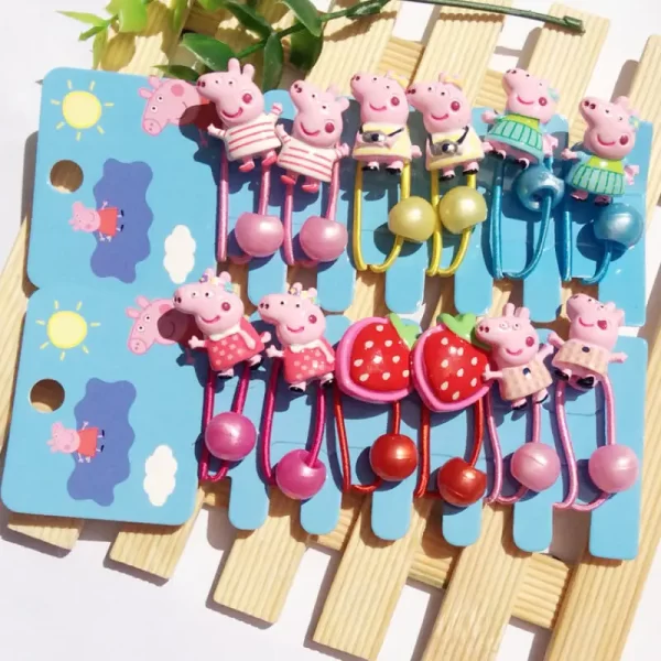 Peppa Pig Hairpins Hair Rope Children Kawaii Peppa Pig George Hairpins Hair Rope Bb Clip Girls Peppa Pig Accessories Students - Image 2