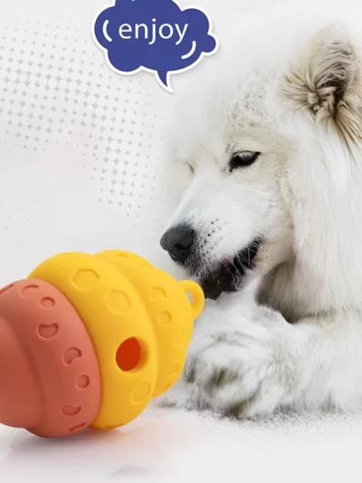 Dog Toy Ball, Nontoxic Bite Resistant Toy Ball for Pet Dogs Puppy Cat, Dog Pet Food Treat Feeder Chew Tooth Cleaning Ball